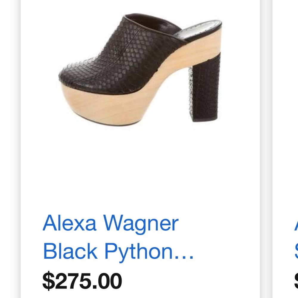 Alexa Wagner NAVY snakeskin mules